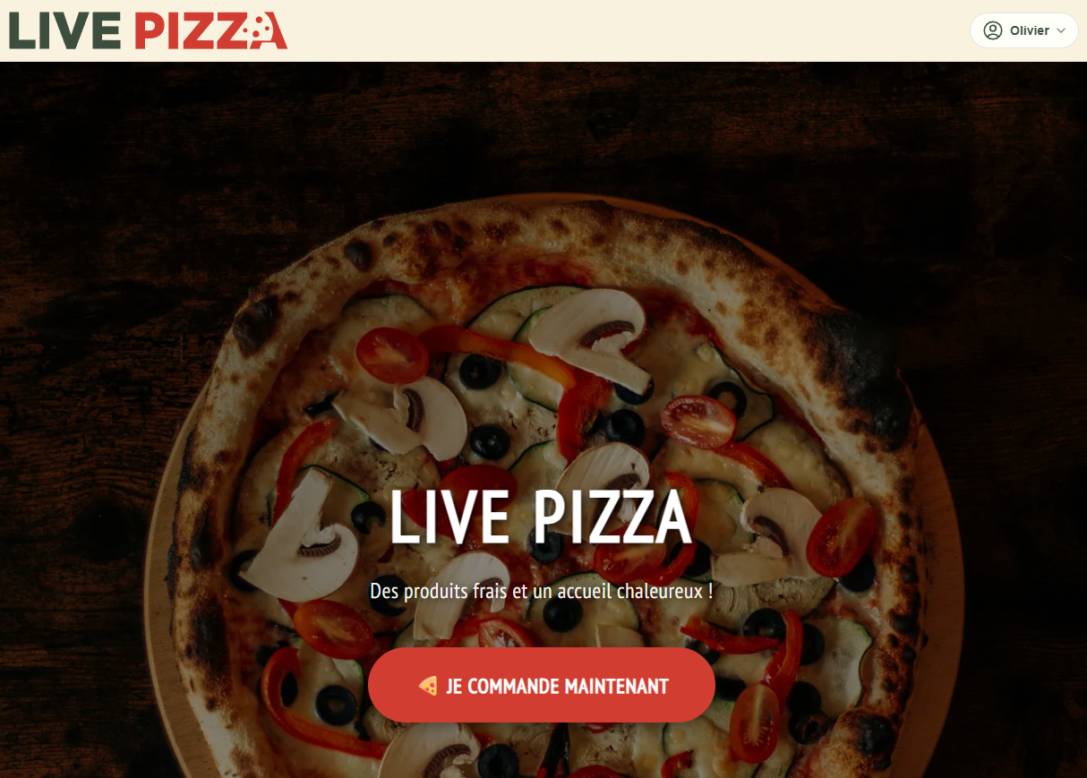 Aperçu du projet Live Pizza